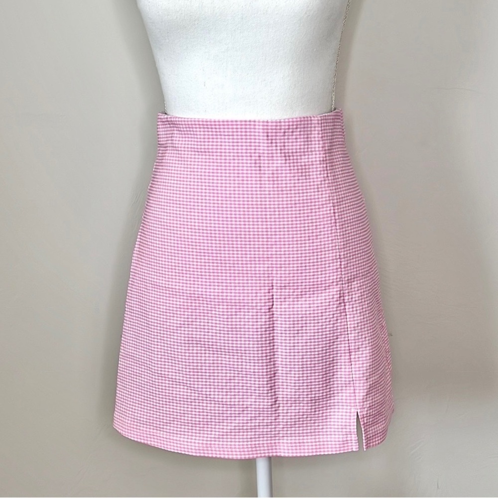 Topshop Gingham Mini Skirt